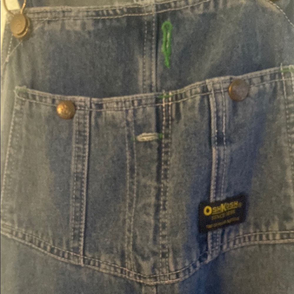 Vintage OshKosh Men's Blue Denim bib  Overalls - Picture 3 of 10